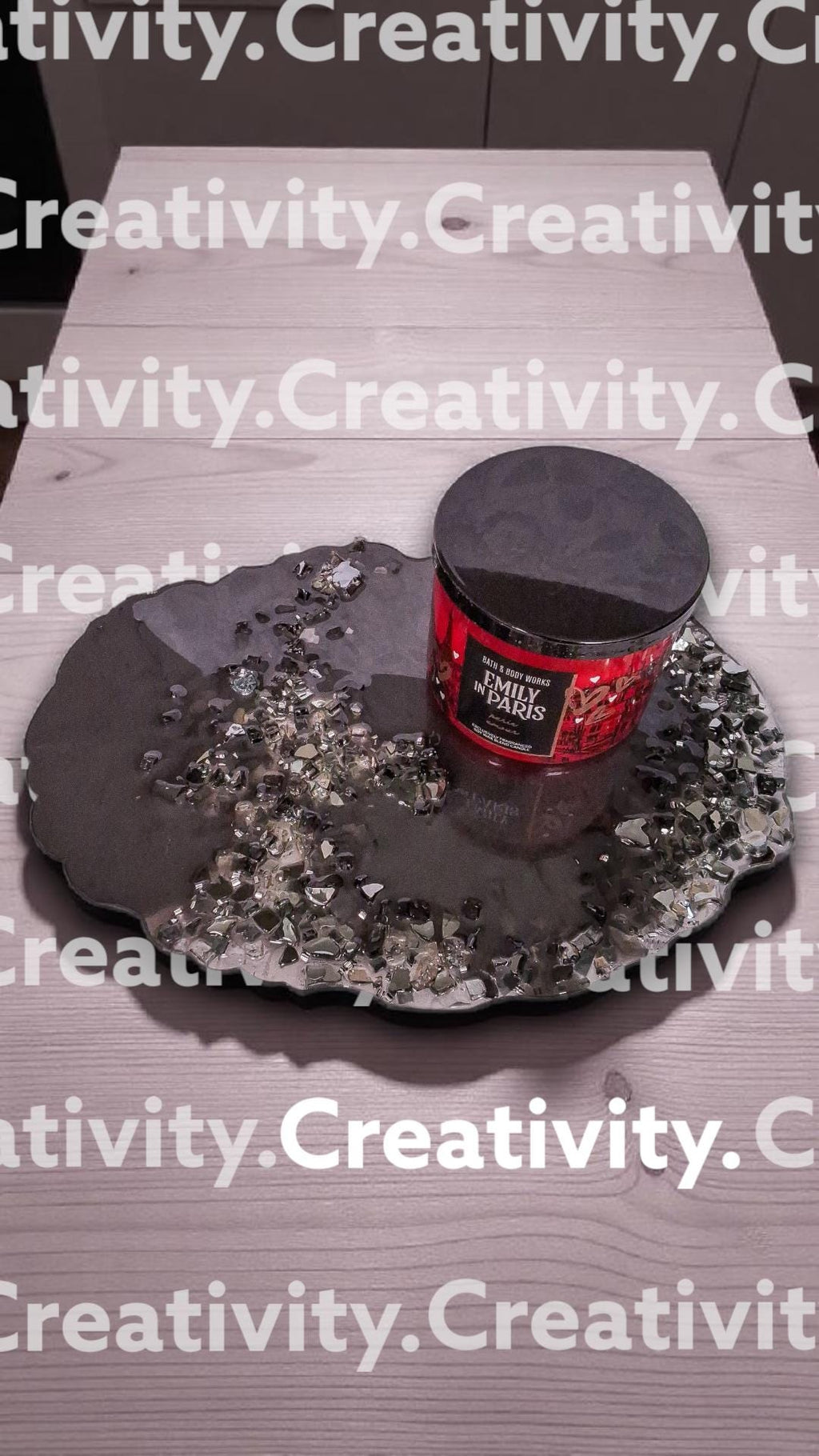Hand-Designed Resin Crystal Decor: Elegant Candle, Trinket, Vase Display