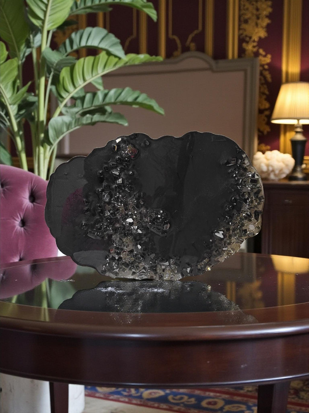 Hand-Designed Resin Crystal Decor: Elegant Candle, Trinket, Vase Display