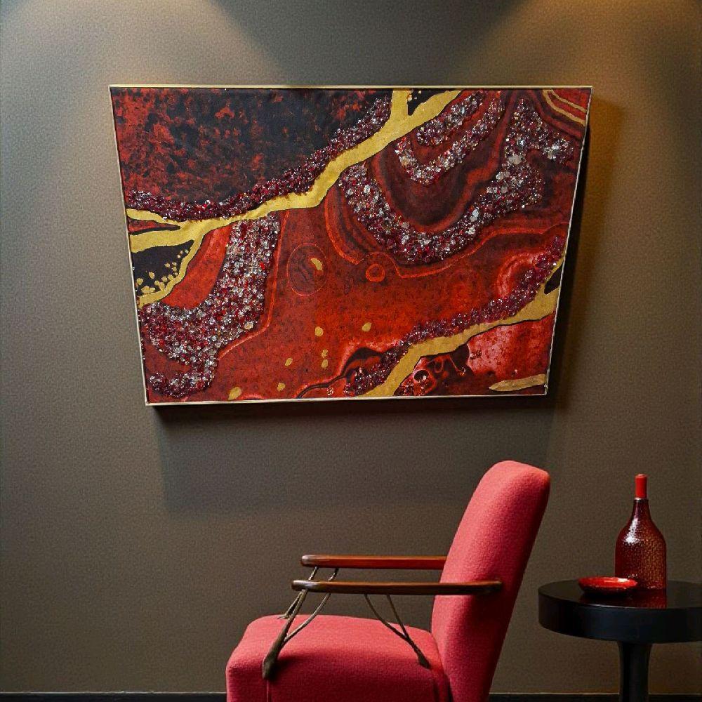 Entrepreneur Artist of 3D elegant unique abstract artwork paintings, 18x24 hand-designed canvas for original creativity.