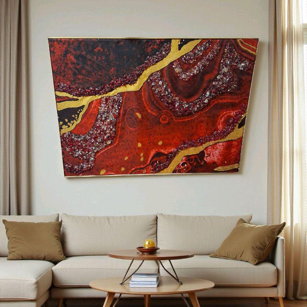 Entrepreneur Artist of 3D elegant unique abstract artwork paintings, 18x24 hand-designed canvas for original creativity.
