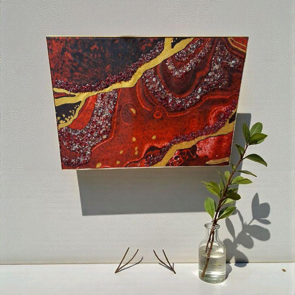 Entrepreneur Artist of 3D elegant unique abstract artwork paintings, 18x24 hand-designed canvas for original creativity.