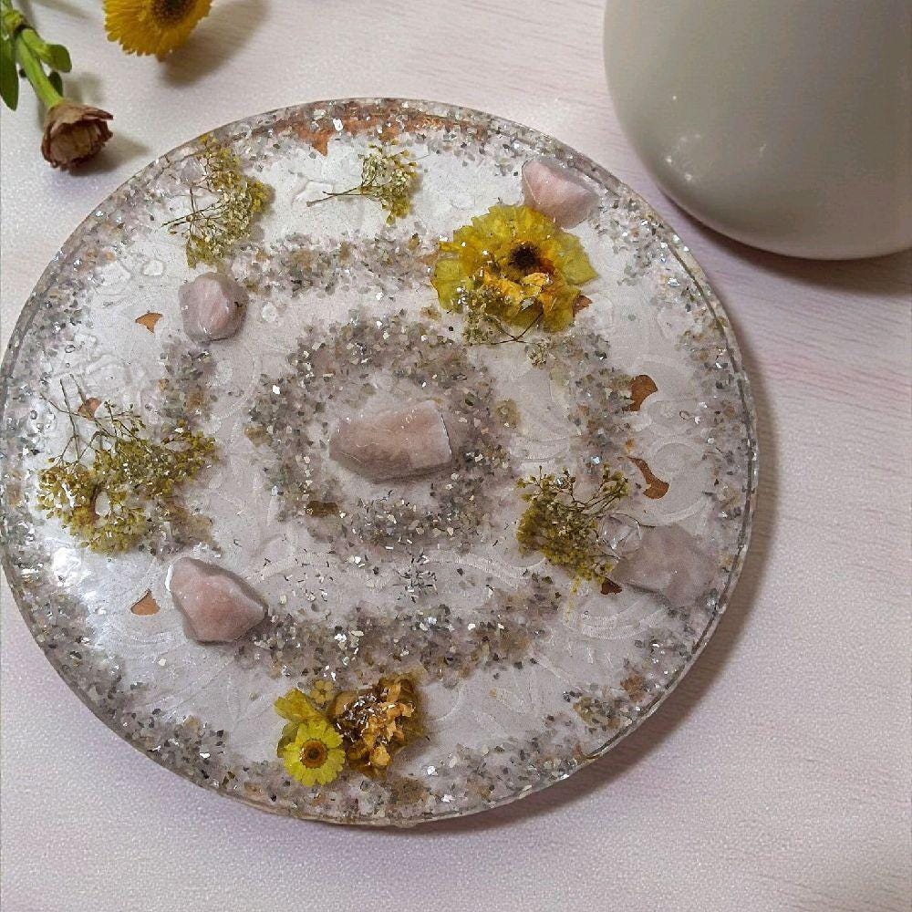 3D Resin Tray Decor - Crystal & Stone Design