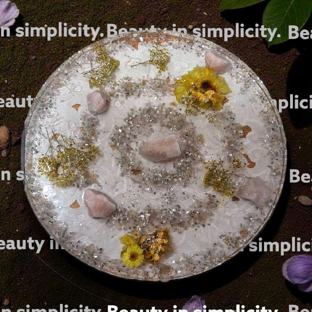 3D Resin Tray Decor - Crystal & Stone Design