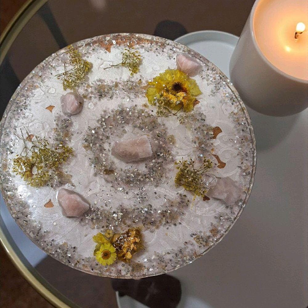 3D Resin Tray Decor - Crystal & Stone Design