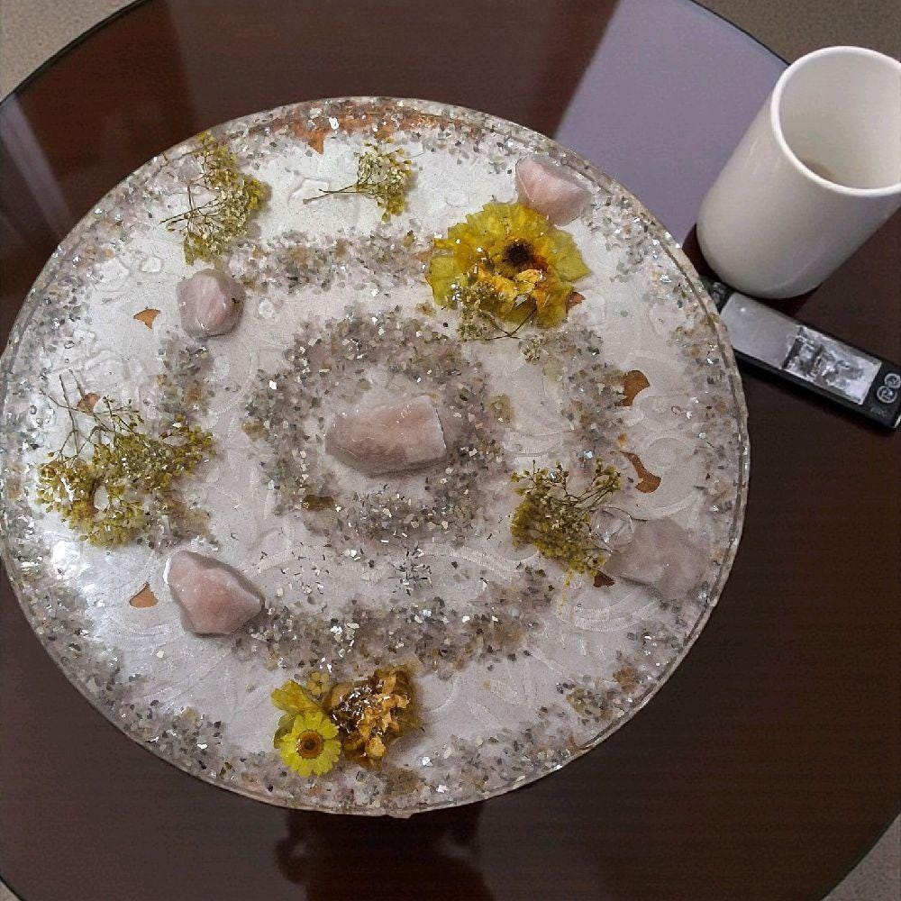 3D Resin Tray Decor - Crystal & Stone Design