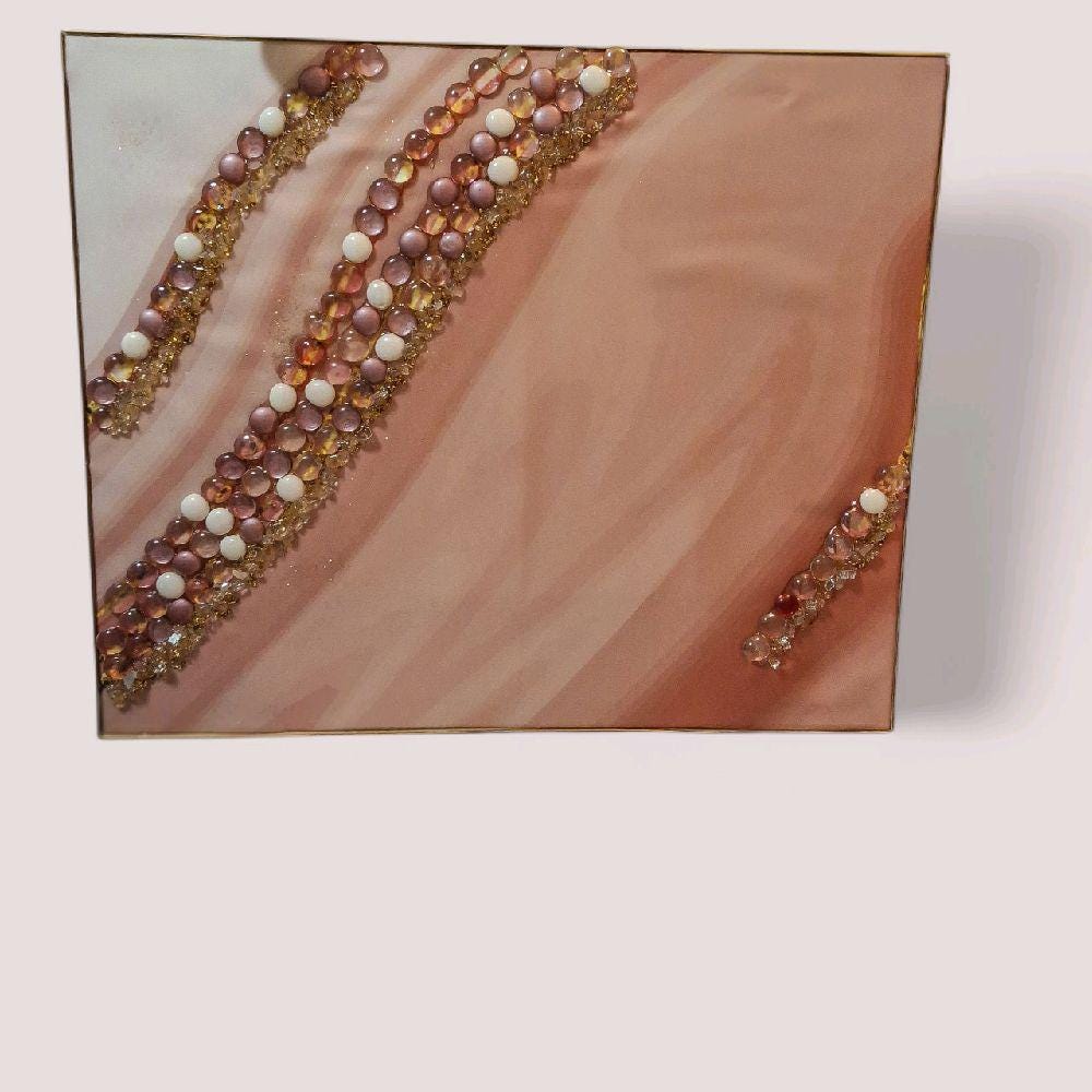 Entrepreneur Artist of 3D elegant unique abstract artwork paintings, hand-designed with crystals encased. Size 18x24