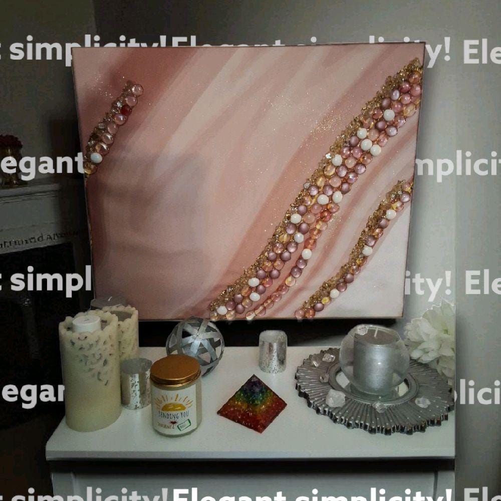 Entrepreneur Artist of 3D elegant unique abstract artwork paintings, hand-designed with crystals encased. Size 18x24
