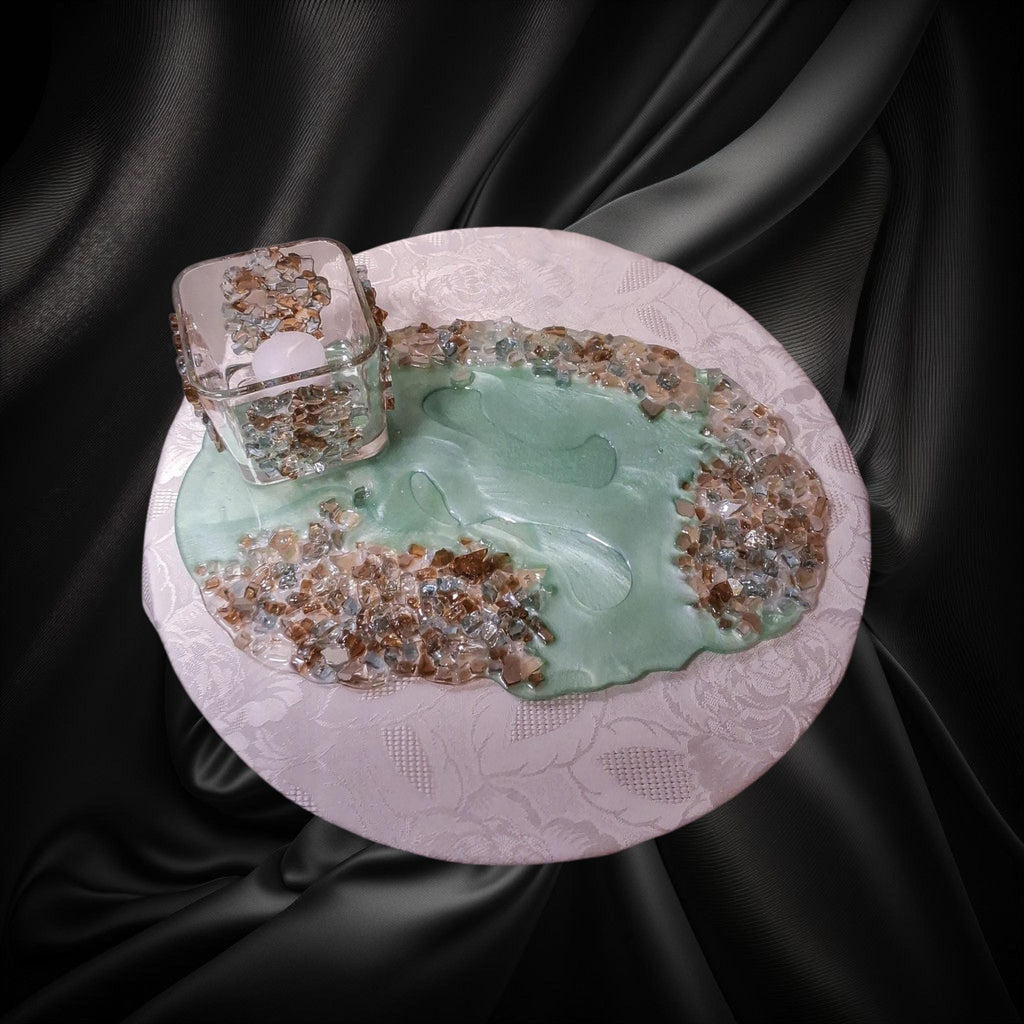 3D Abstract Resin Artwork, Elegant Home Decor Tray collection