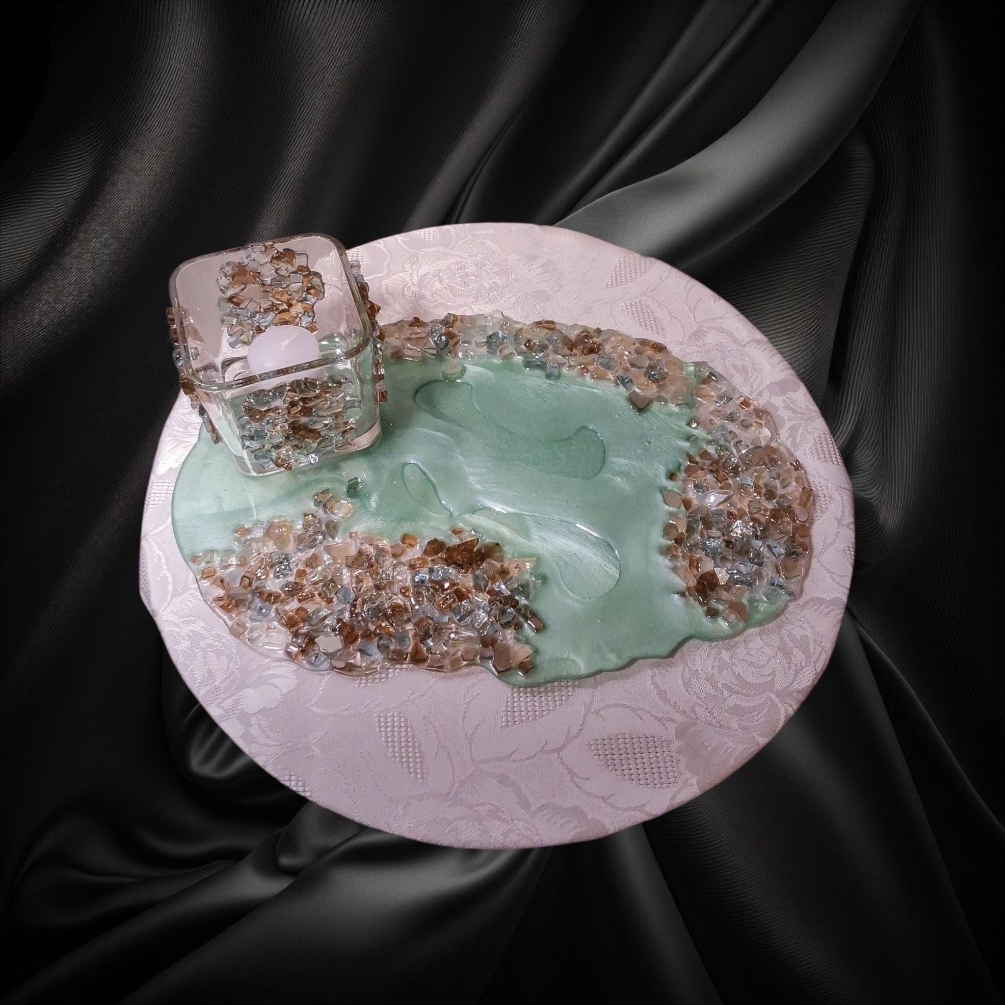 3D Abstract Resin Artwork, Elegant Home Decor Tray collection