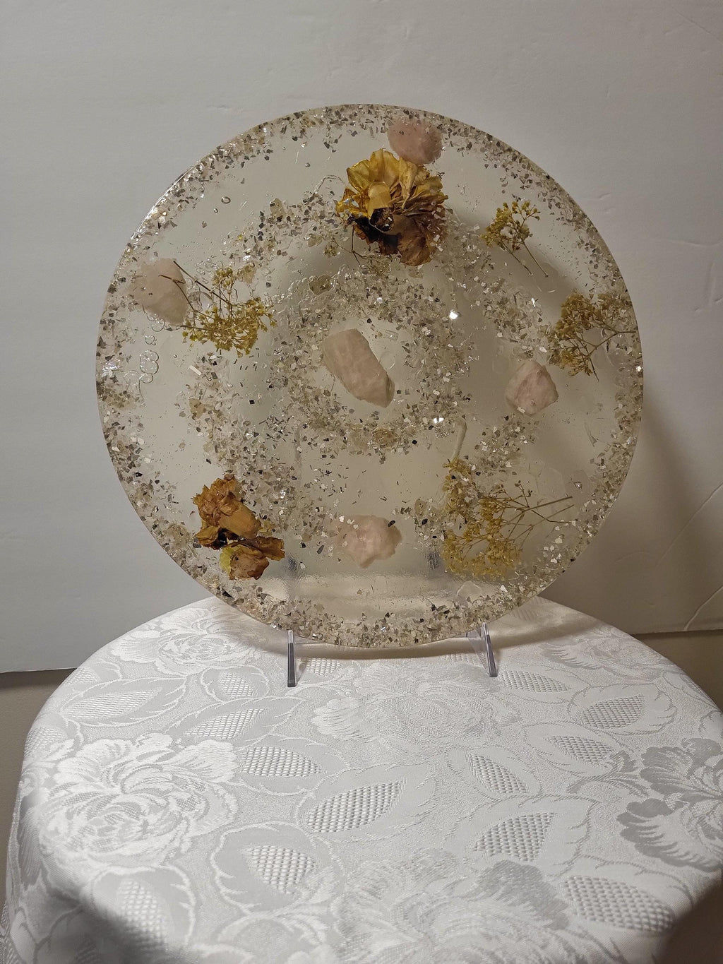 3D Resin Tray Decor - Crystal & Stone Design