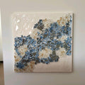 3D Crystal Resin Artwork – Blue and Clear Home Decor (10x10)