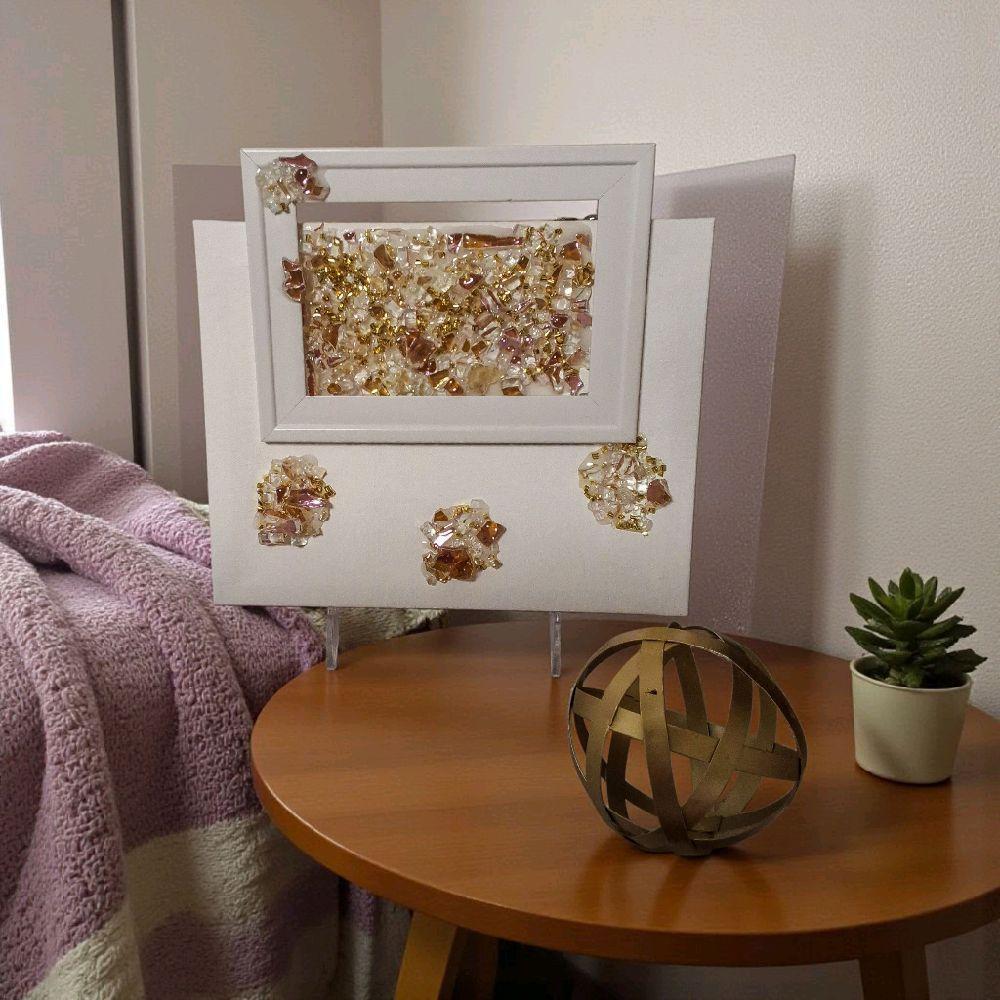 Hand-Designed 3D Crystal Artwork, Rose Pink Decor