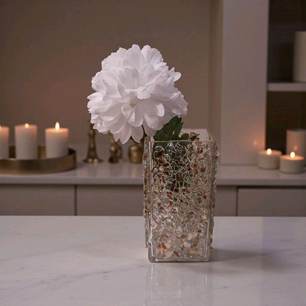 Glam Crystallized Vase, Multicolored Home Decor