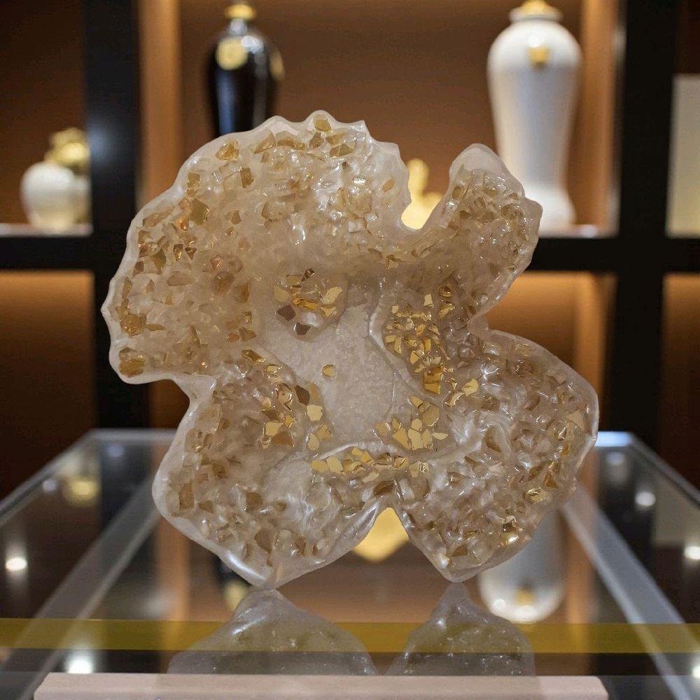 Resin Decorative Bowl - Elegant Gold Finish Home Decor