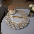 Marble White Resin Tray with Gold Crystals - Glam Home Decor