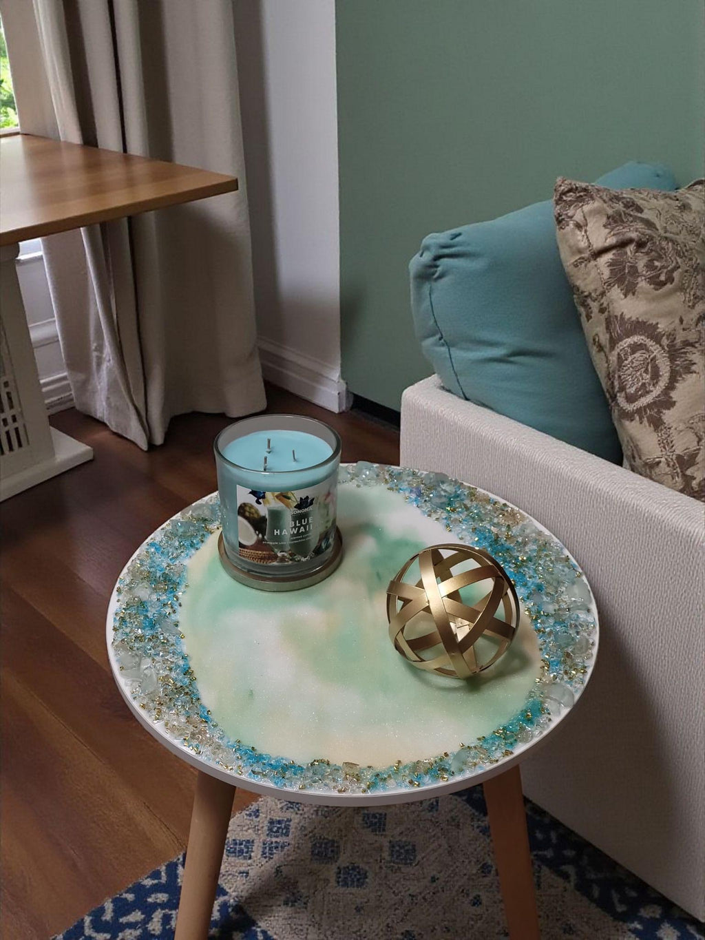 Hand-Designed Crystallized 3D Table Decor, Elegant Artwork