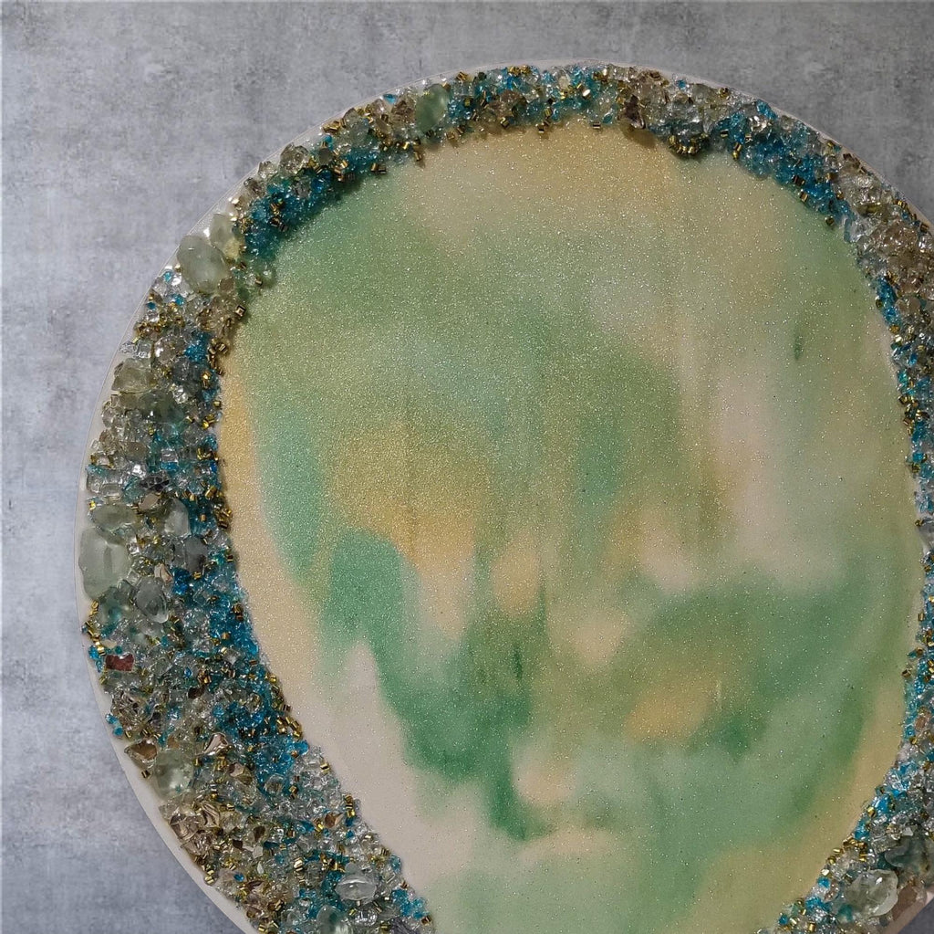 Hand-Designed Crystallized 3D Table Decor, Elegant Artwork