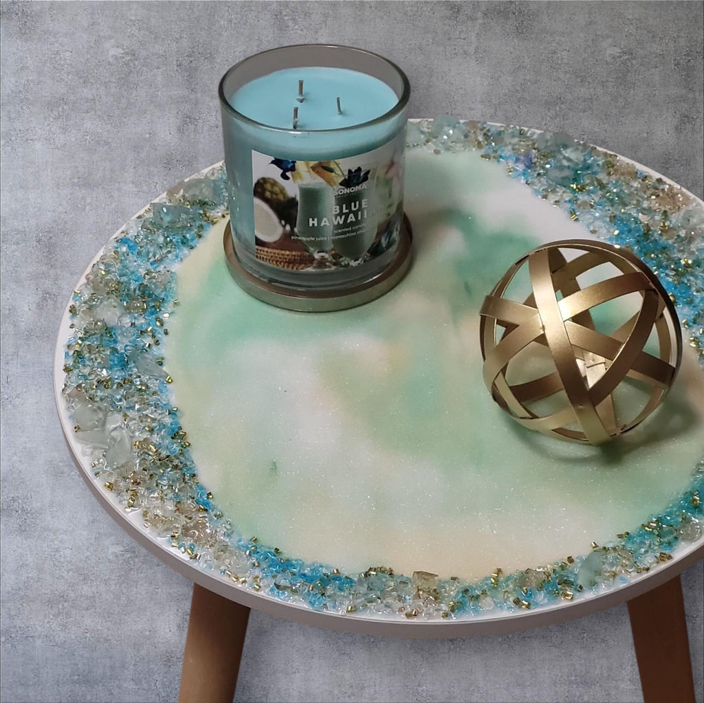 Hand-Designed Crystallized 3D Table Decor, Elegant Artwork