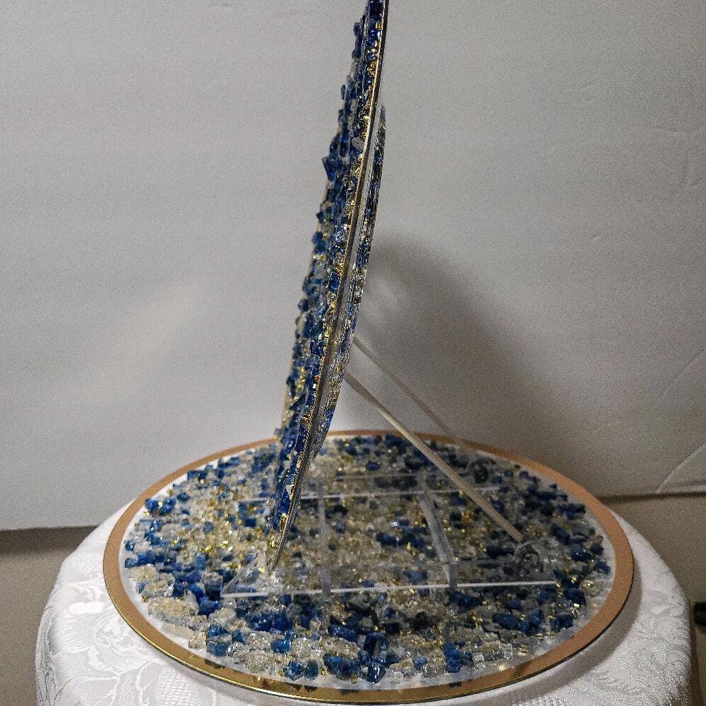Royal Blue Resin Charger Plate, Elegant Home Decor