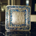 Blue Crush Glass Crystal Charger Plate, Holiday Decor (13x13)