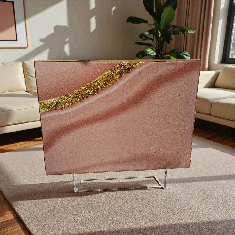 Entrepreneur Artist of 3D elegant unique abstract artwork paintings, hand-designed with crystals encased. Size 18x24