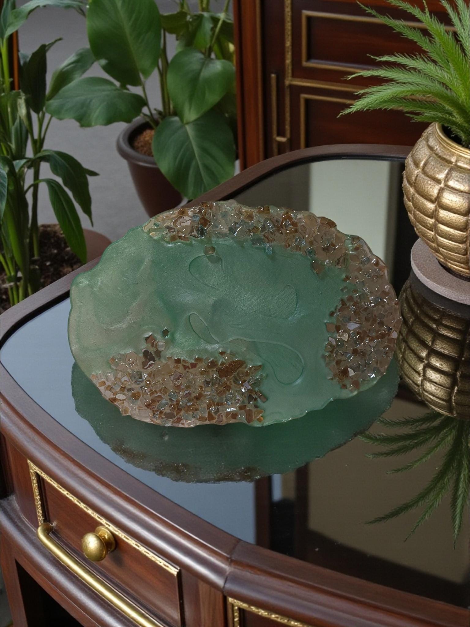 3D Abstract Resin Artwork, Elegant Home Decor Tray collection