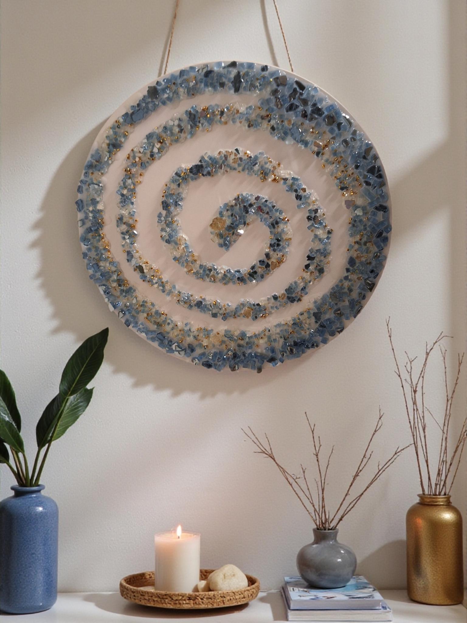 3D Crystallized Decor Table, Elegant Artwork Design