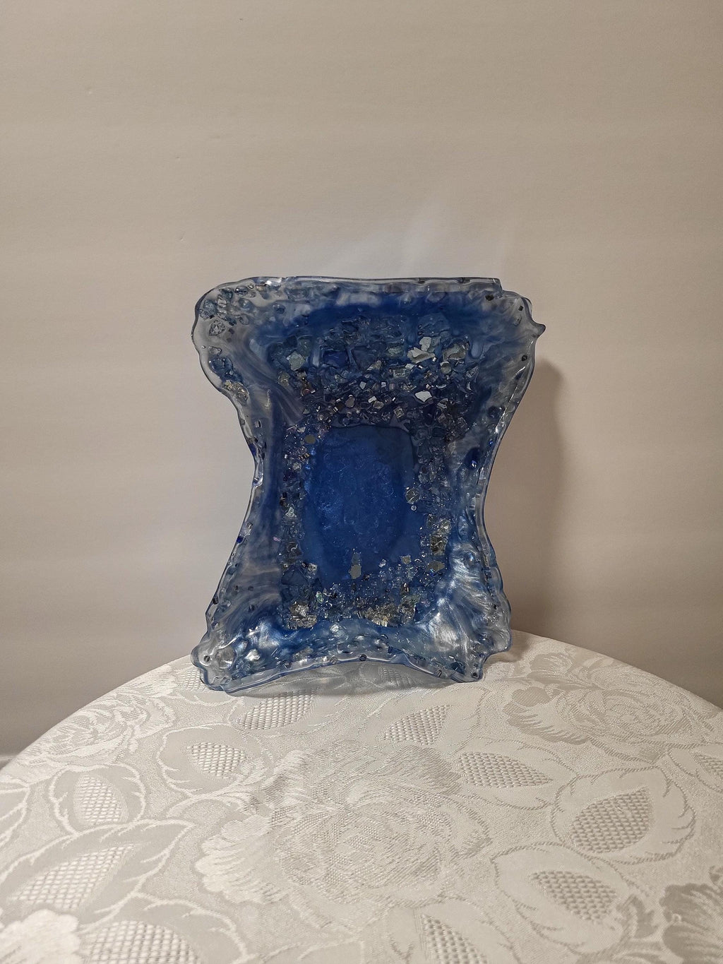 Blue Crystal Resin Decor Bowl - 3D Design Table Display