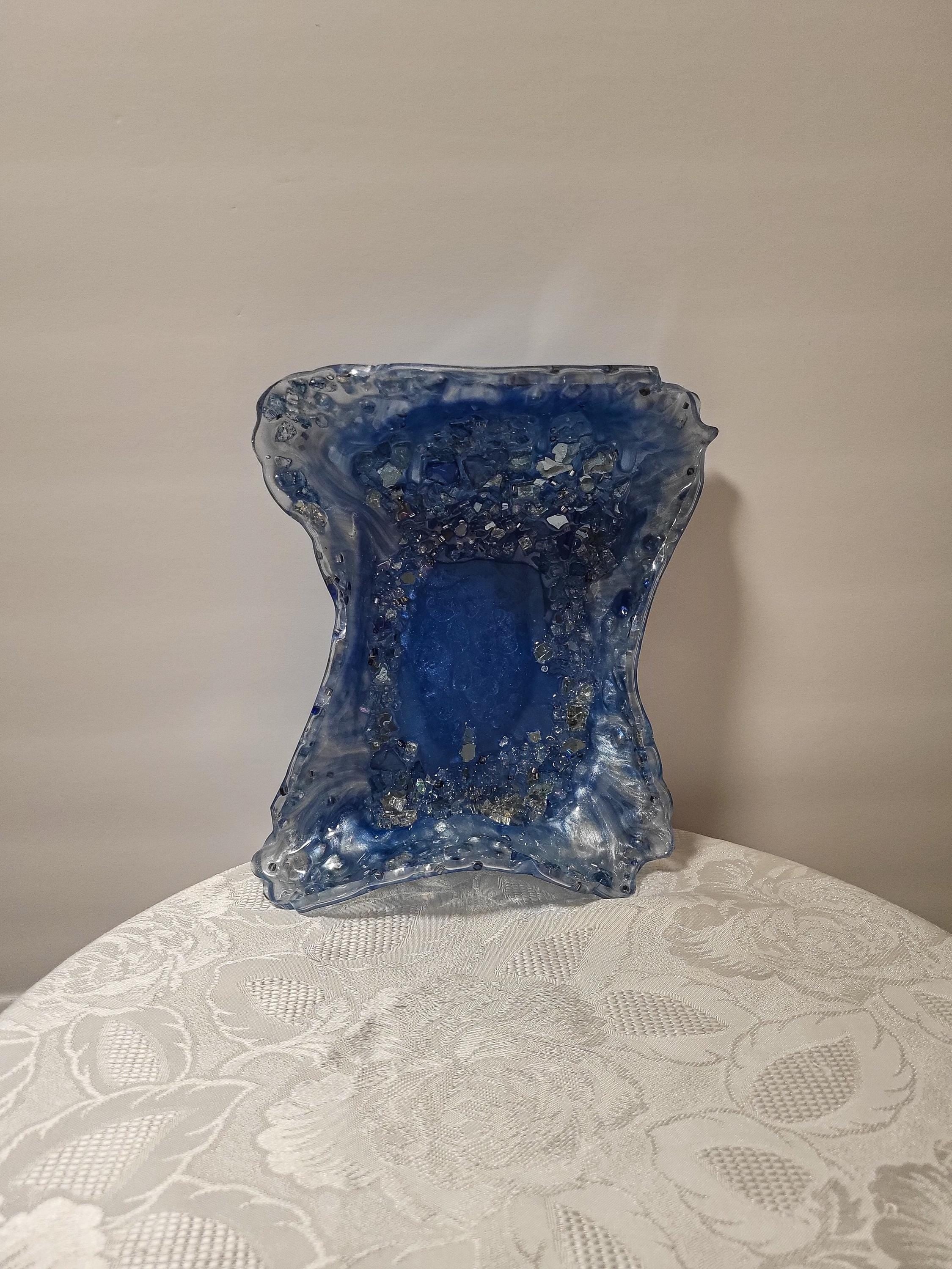Blue Crystal Resin Decor Bowl - 3D Design Table Display