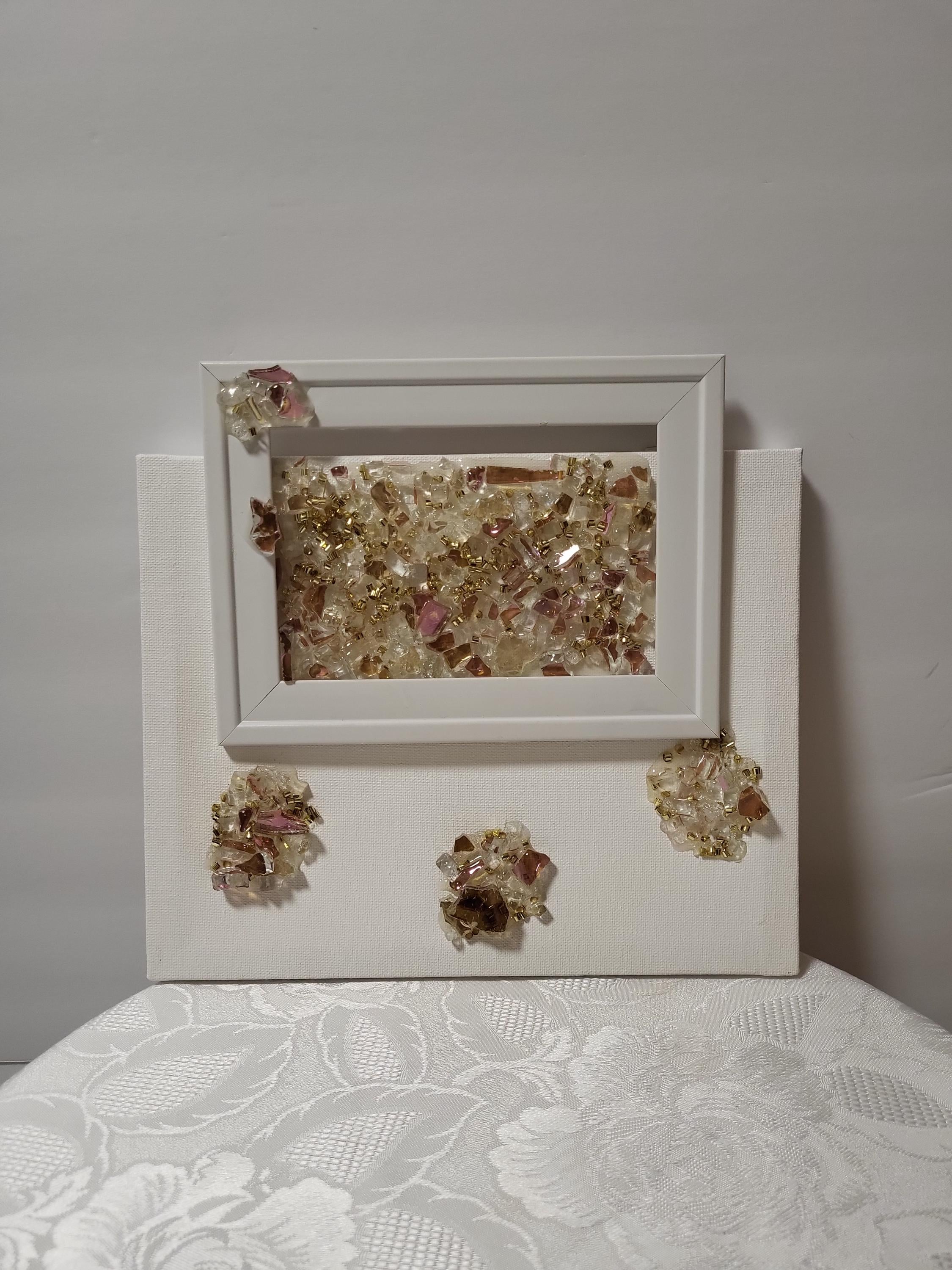 Hand-Designed 3D Crystal Artwork, Rose Pink Decor