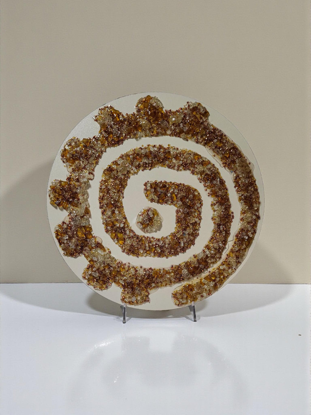 Hand designed 3D Elegant crystallized artwork, exquisite color of amber, Elegantly unique in detail