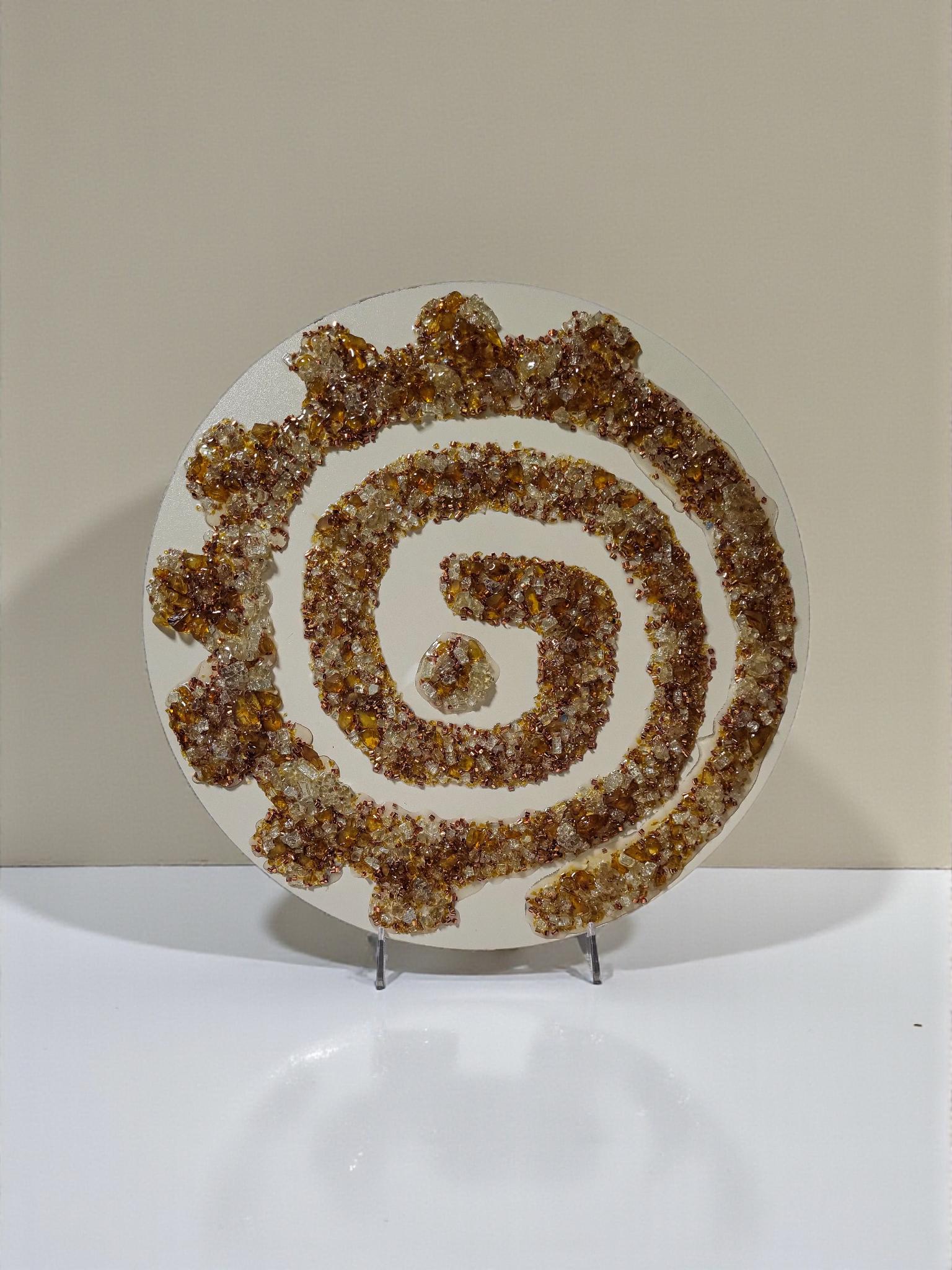 Hand designed 3D Elegant crystallized artwork, exquisite color of amber, Elegantly unique in detail