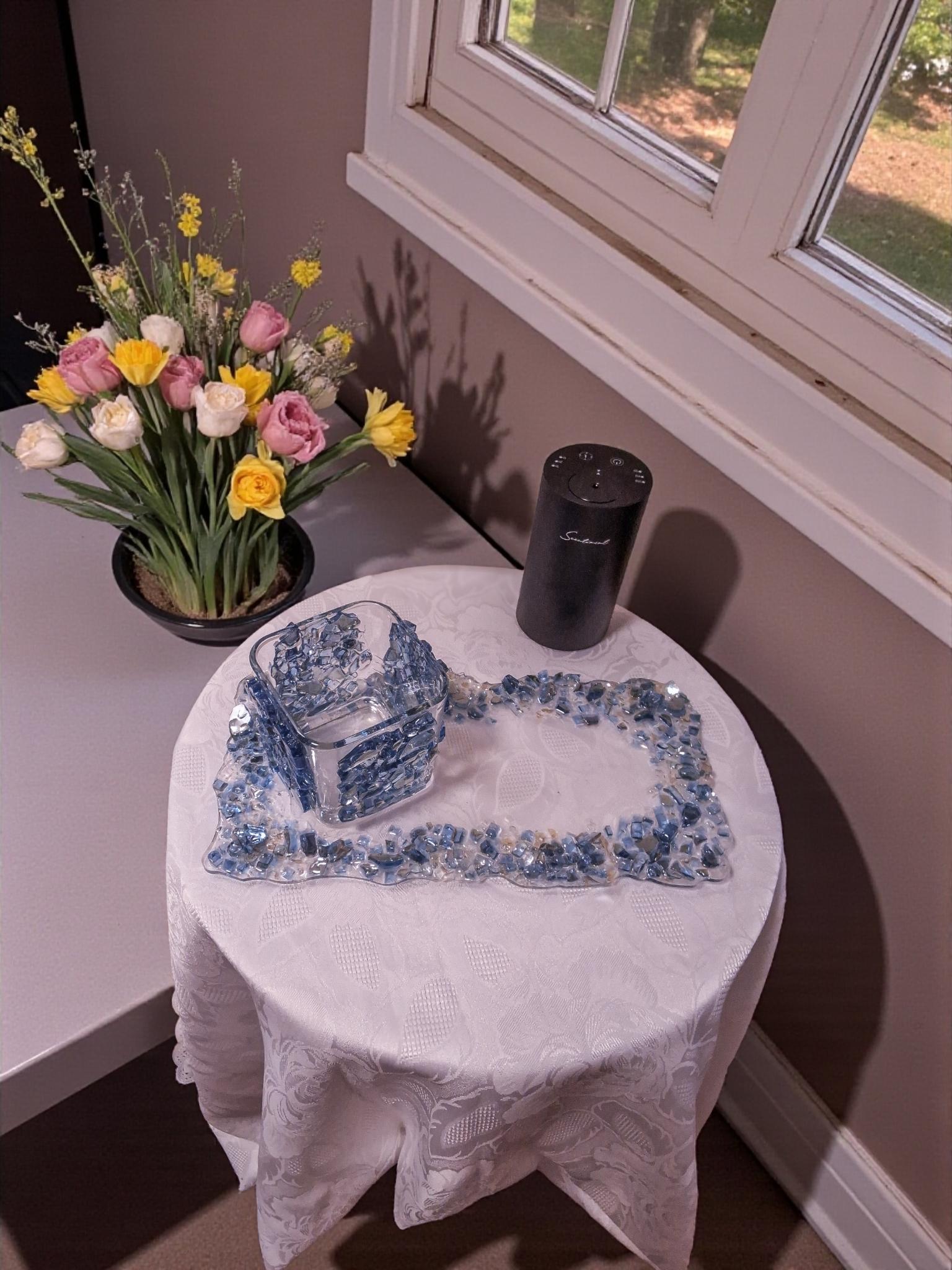 Hand-Designed Resin Crystal Tray Decor, Candle & Trinket Display