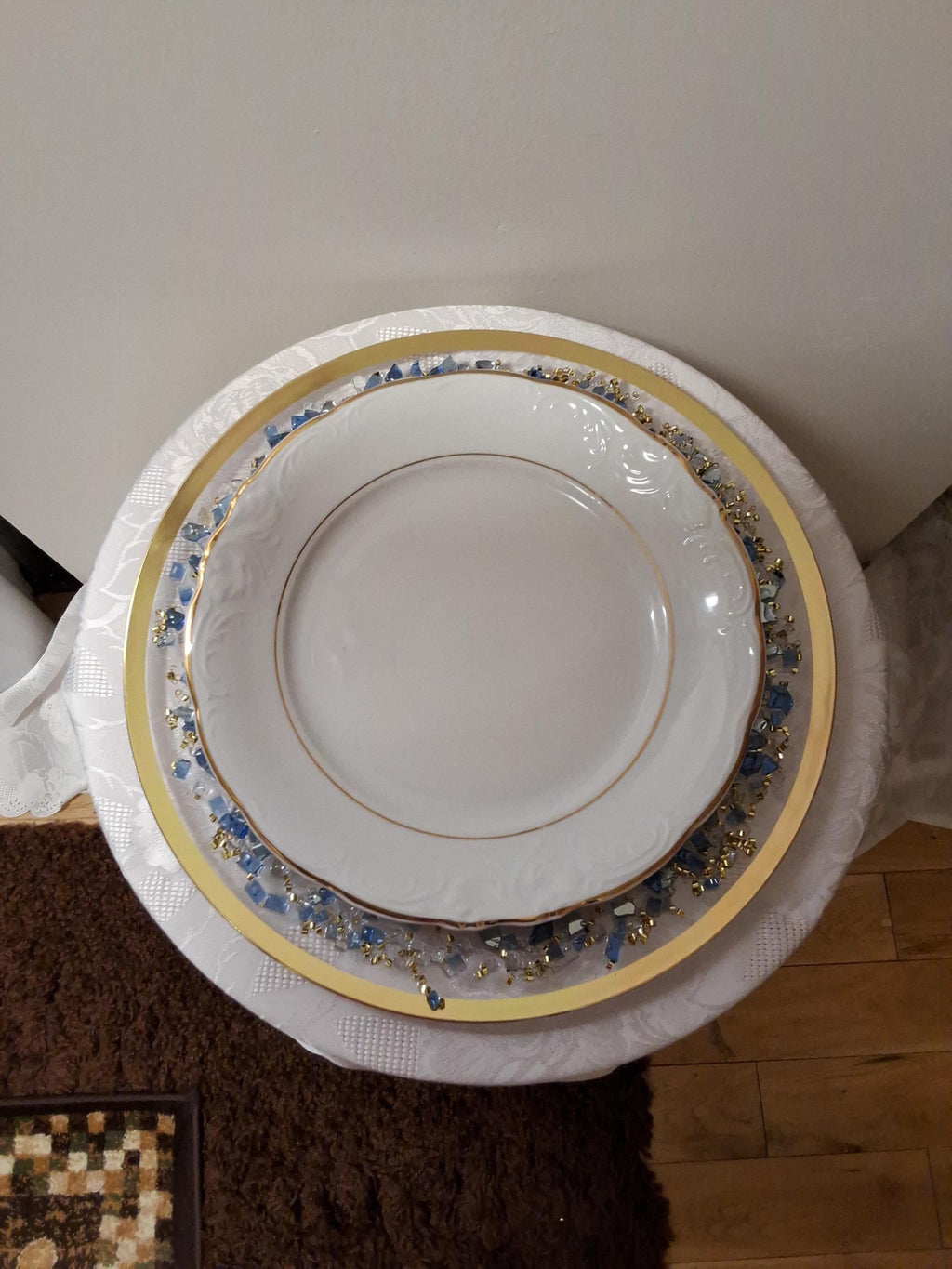 Royal Blue Resin Charger Plate, Elegant Home Decor