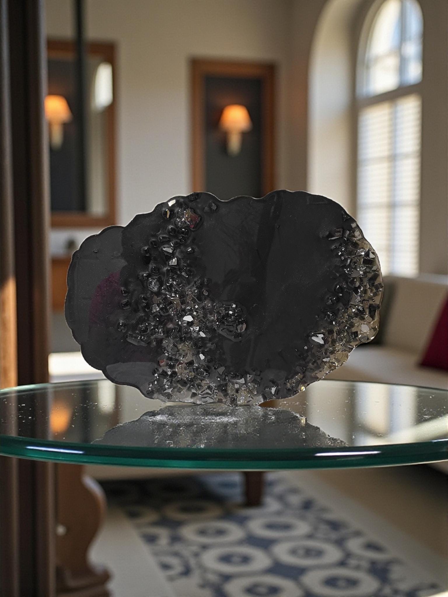 Hand-Designed Resin Crystal Decor: Elegant Candle, Trinket, Vase Display