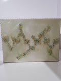 3D Abstract Crystal/Resin Canvas Painting, Gold/Green/Clear Artwork (18x24)