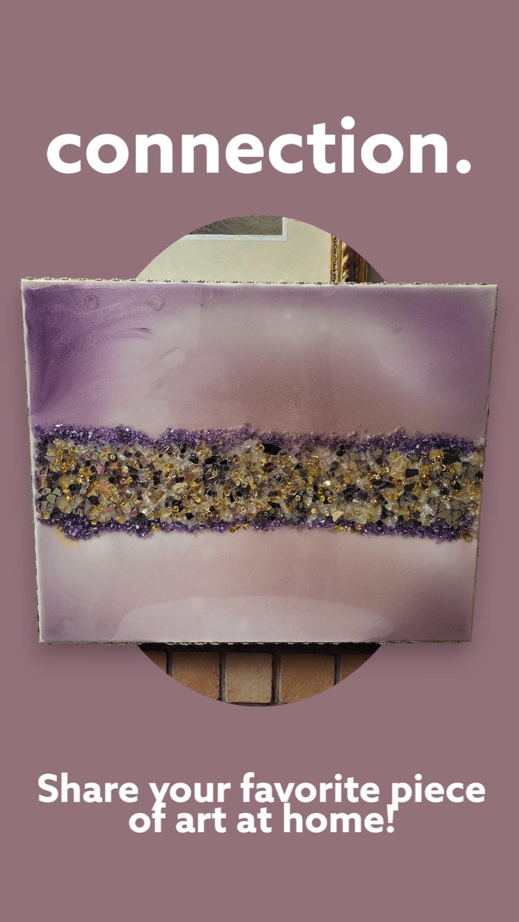 3D Abstract Crystal/Resin Canvas Painting, Gold/Purple/Clear Artwork (16x20) SET OF 2 PIECES