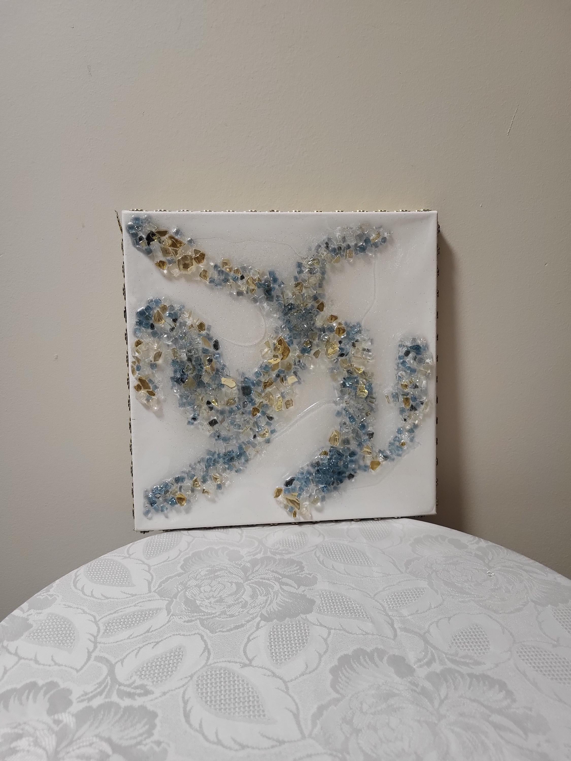 3D Crystal 10x10 canvases, Set of 2 Artwork design collection: Elegant Home Decor