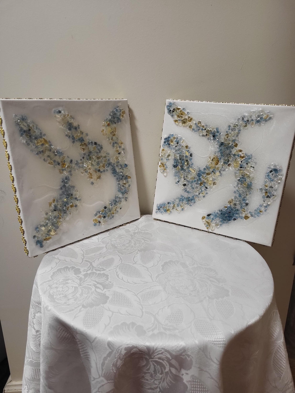 3D Crystal 10x10 canvases, Set of 2 Artwork design collection: Elegant Home Decor