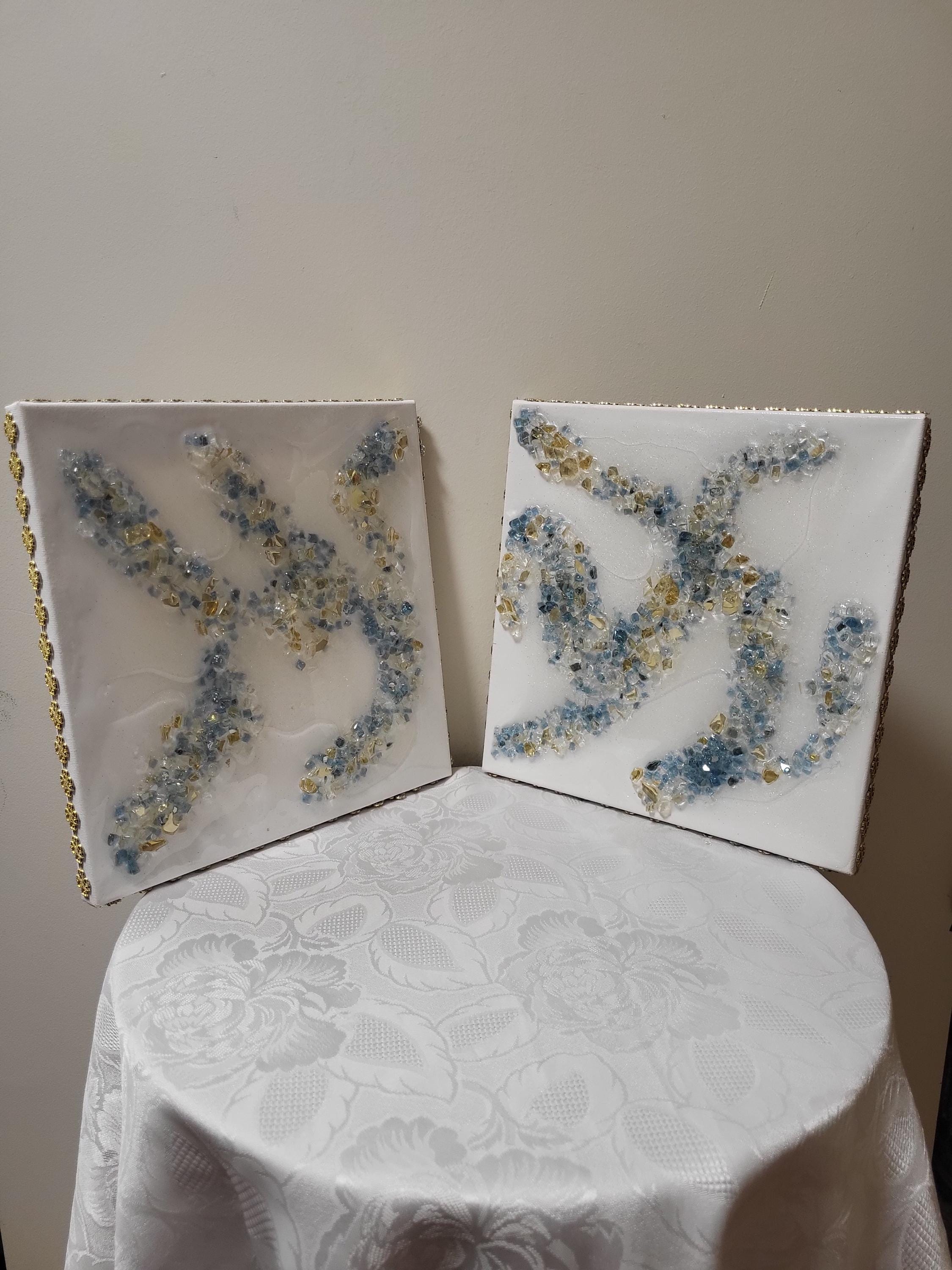 3D Crystal 10x10 canvases, Set of 2 Artwork design collection: Elegant Home Decor