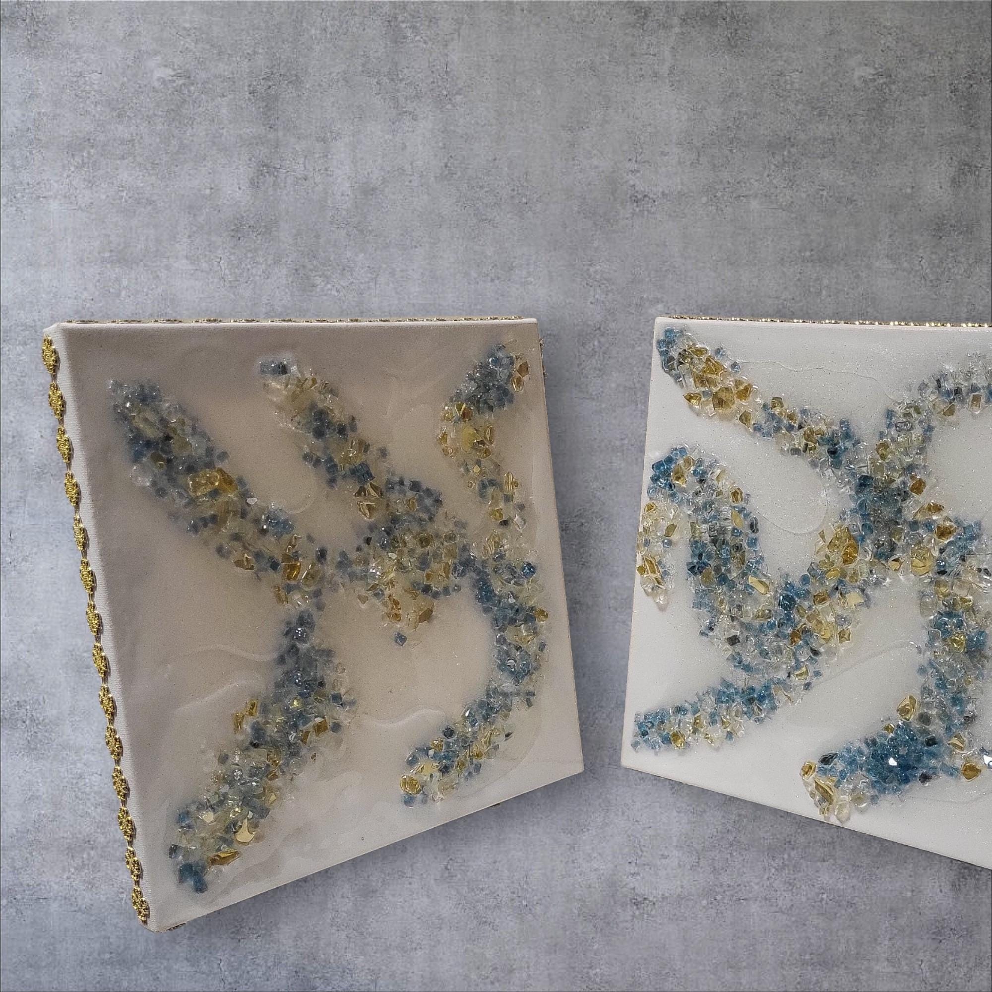 3D Crystal 10x10 canvases, Set of 2 Artwork design collection: Elegant Home Decor