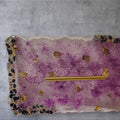 Hand-Designed Purple and Gold Acrylic Decor Tray with crystals