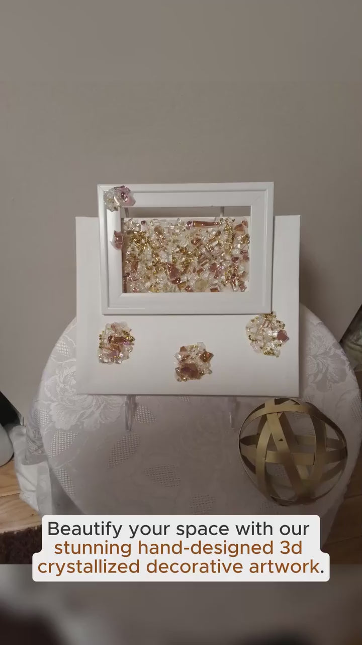 Hand-Designed 3D Crystal Artwork, Rose Pink Decor