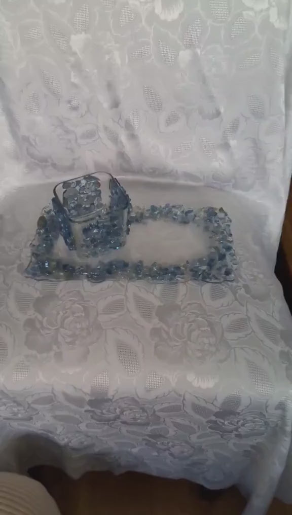 Hand-Designed Resin Crystal Tray Decor, Candle & Trinket Display
