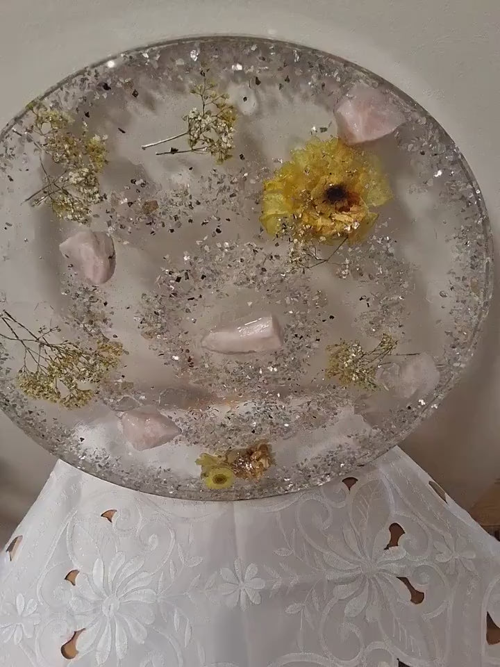 3D Resin Tray Decor - Crystal & Stone Design