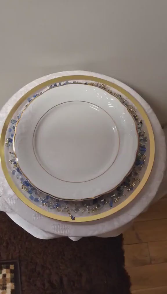 Royal Blue Resin Charger Plate, Elegant Home Decor
