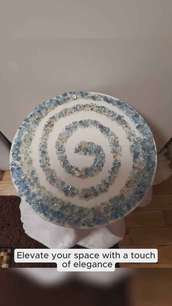 3D Crystallized Decor Table, Elegant Artwork Design